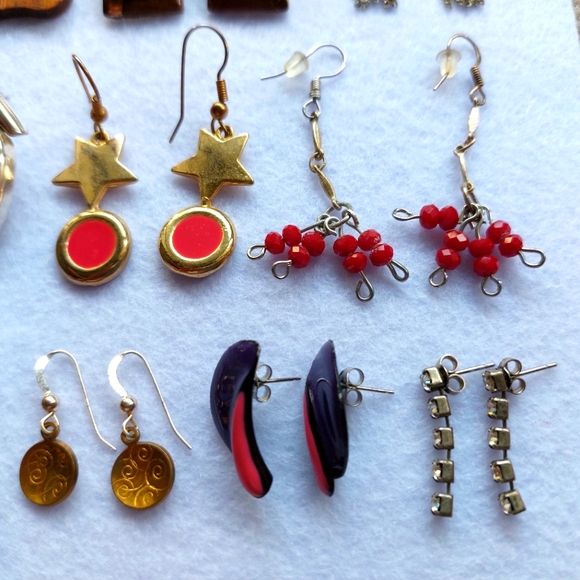 Earrings Bulk Sale Vintage Wholesale Jewelry Lot - 17 Pairs High Quality - Picture 7 of 12